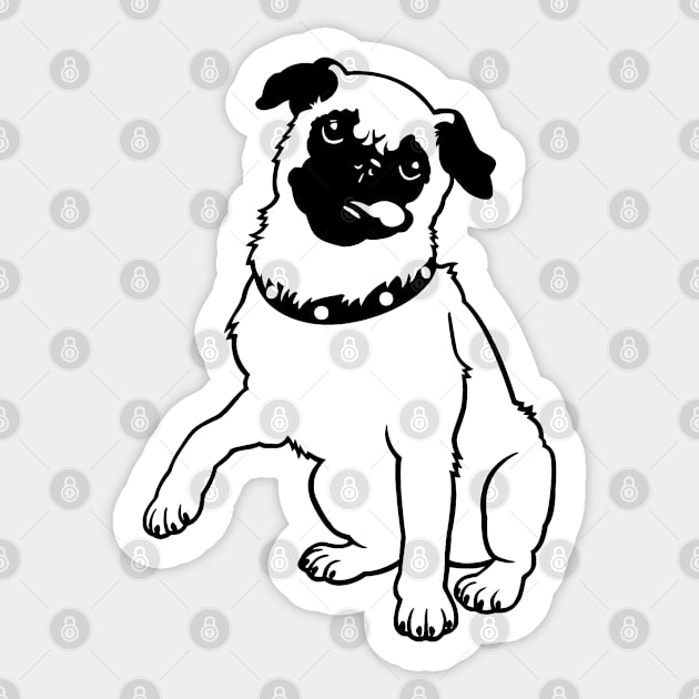 Cute Pug Sticker by CraftyCatz